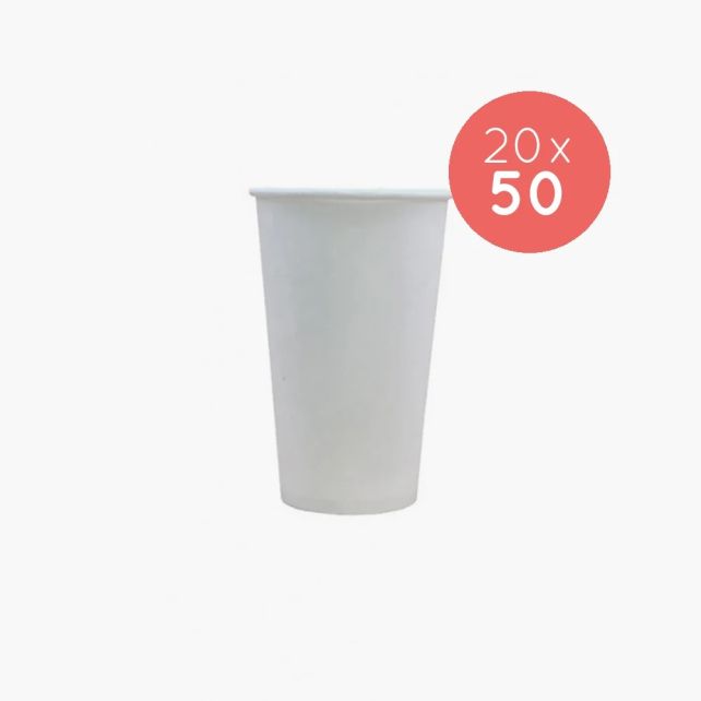 GOBELET CARTON BLANC 16OZ-450ML Ø90MM X50