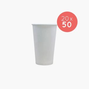 GOBELET CARTON BLANC 16OZ-450ML Ø90MM X50