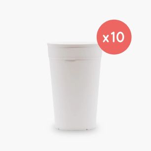 OKOCUP - GOBELET REUTILISABLE EN PP BLANC 13OZ-380ML Ø80MM x1