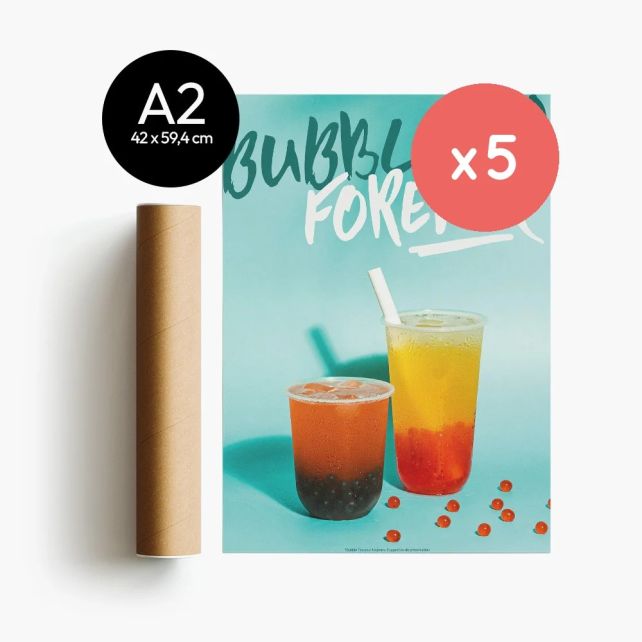 PLV - POSTER BUBBLE TEA FRUIT VARIANTE A2 x1